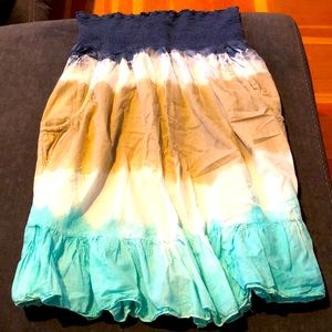 Strapless tie dye dress